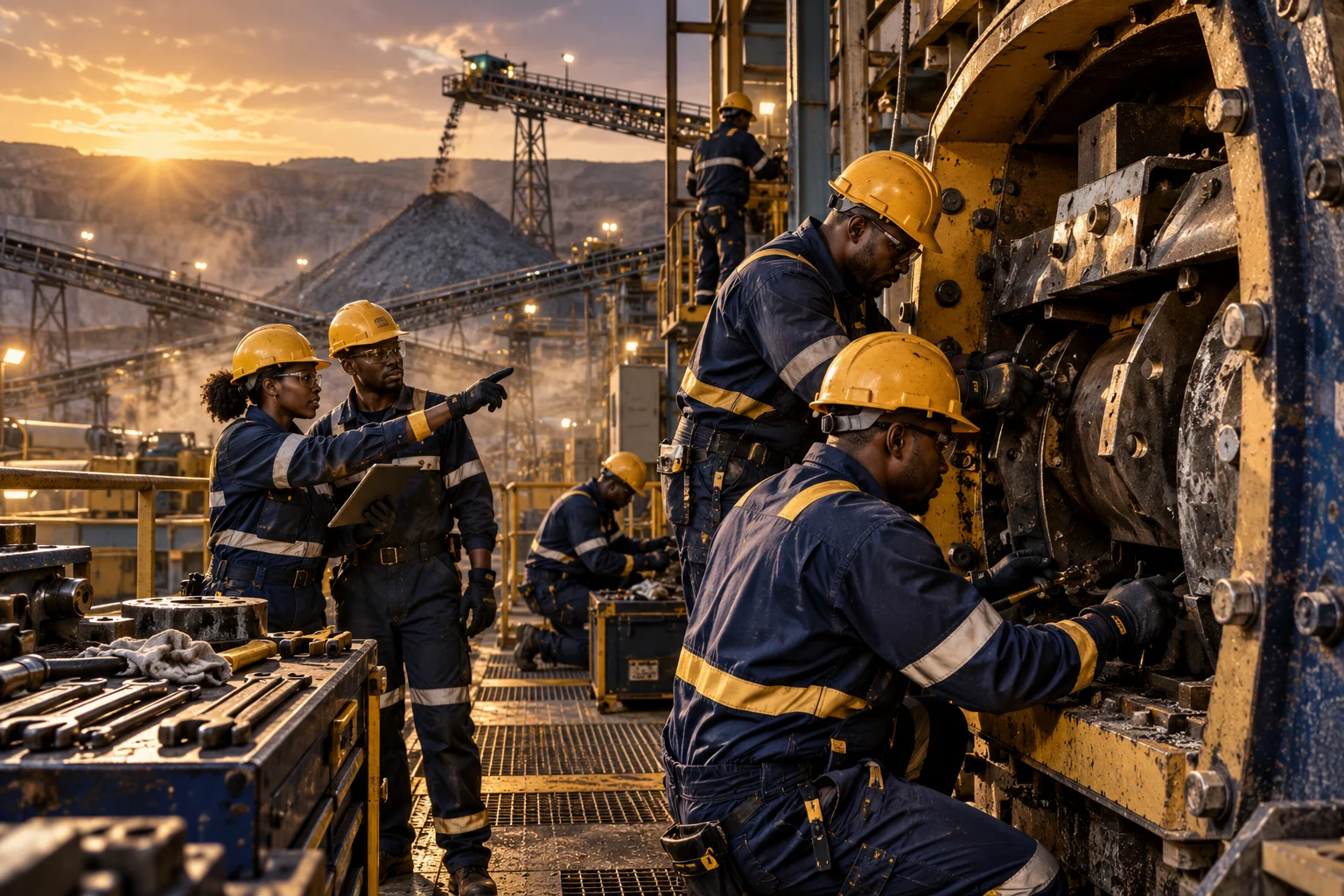 Prow Mining crew working a planned shutdown maintenance window
